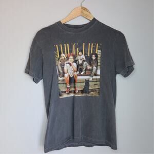 TLC Graphic Band T-Shirt Washed Charcoal Gray Size S
